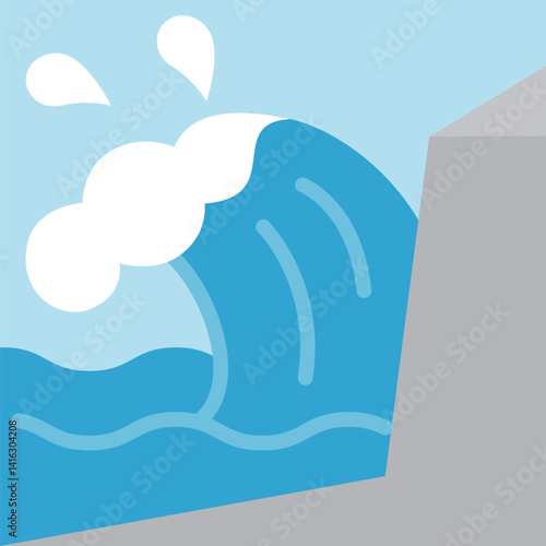 インフラアイコン：防波堤（海岸）