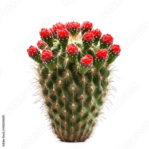 Cactus with Red Buds
