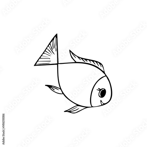 Black fish silhouette icon. Suitable as a fisheries logo or symbol.