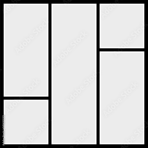 Vector illustration of 5 frames photo collage