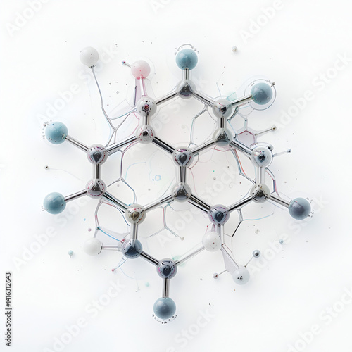 3D image of Hydrocortisone skeletal formula - molecular chemical structure of hormone cortisol medication isolated on white background