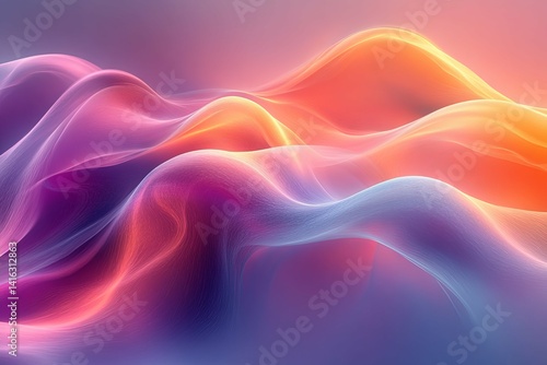 Wallpaper Mural Abstract rendered image showing colorful flowing fluid waves beautifully displayed Torontodigital.ca
