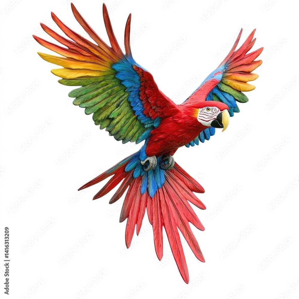 Fototapeta premium Colorful Parrot in Flight