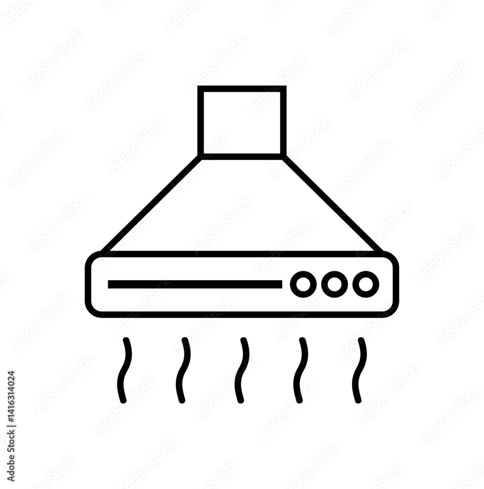 Vector illustration of extractor hood icon on white background. Vector illustration of extractor hood icon on white background.