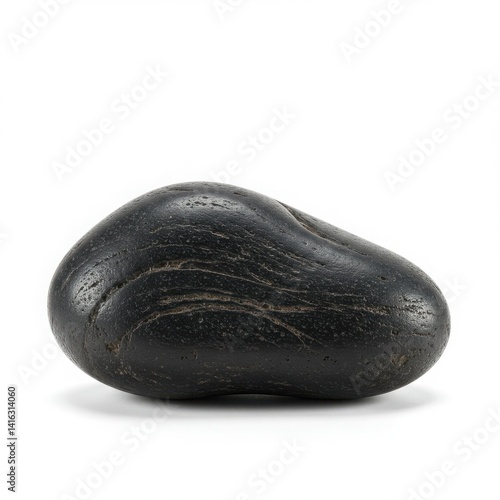 Wallpaper Mural Isolated smooth dark stone with visible striations on a white background in studio lighting Torontodigital.ca