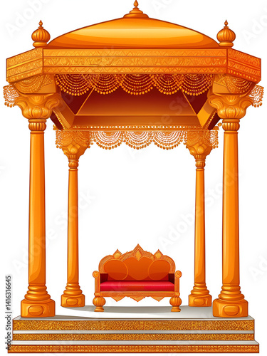 Indian Hindu Wedding Clipart mandap of Fire