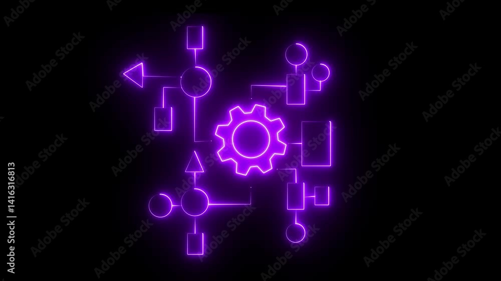 Business process and workflow automation with flowchart. Business and technology concept. Businessman push on power button to shows arranging processing management on virtual screen. Business process and workflow automation with flowchart. Business and technology concept. Businessman push on power button to shows arranging processing management on virtual screen.