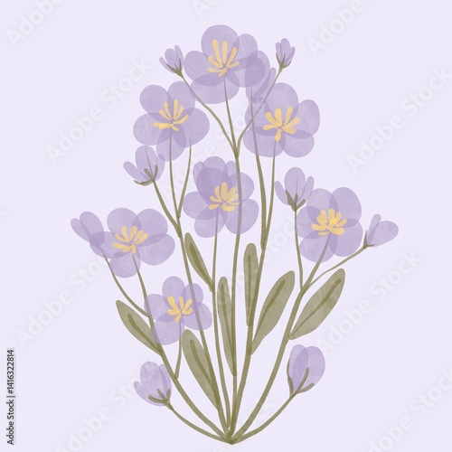 Wallpaper Mural Seamless watercolour and unique floral pattern background for covers, notes, Soft backgrounds colour. Watercolour art work. Flower stalk. Torontodigital.ca