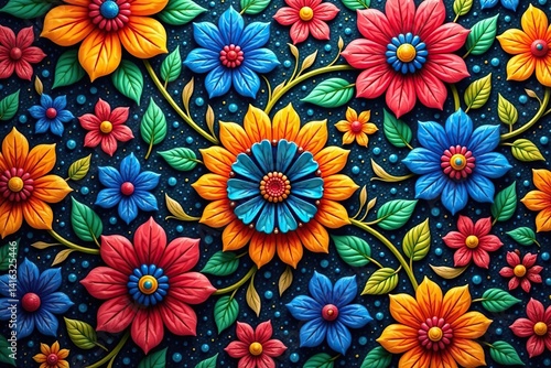 Intricate floral textile design, repeating motif , endless, paisley, petal