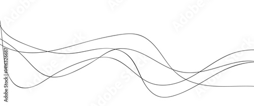 Technology abstract lines on white background. Undulate Grey Wave Swirl, frequency sound wave, twisted curve lines with blend effect