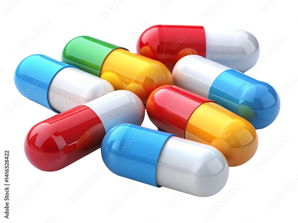 Colorful Capsules: A Close-Up View of Various Medications Colorful Capsules: A Close-Up View of Various Medications