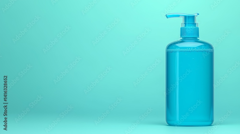3D Hand Sanitizer Bottle Icon in Soothing Blue Background for Health and Hygiene 3D Hand Sanitizer Bottle Icon in Soothing Blue Background for Health and Hygiene