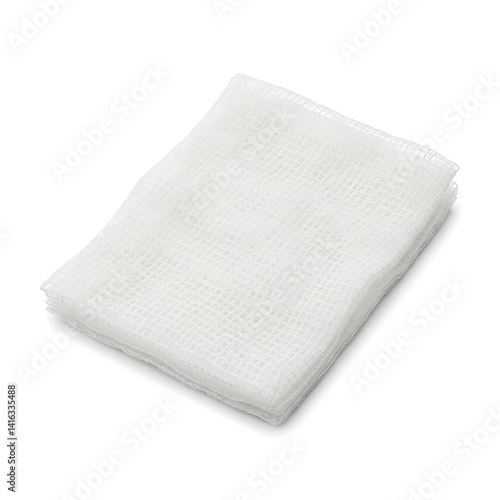 Stacked White Gauze Pad: Sterile Square, Medical Dressing, Clean Texture.