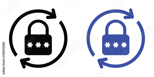 password change icon vector. password reset sign. forget password. password security icon. password update icon. icon for app, ui and website. lock pin. vector illustration on transparent background.