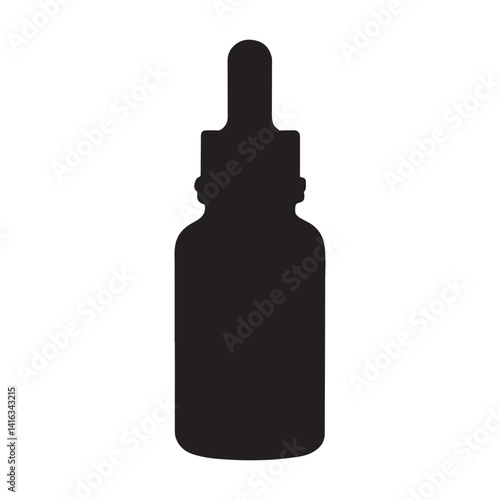 Dropper bottle icon silhouette vector illustration design on white background
