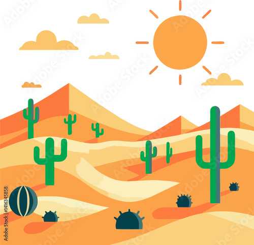 Minimalist Desert Landscape illustration