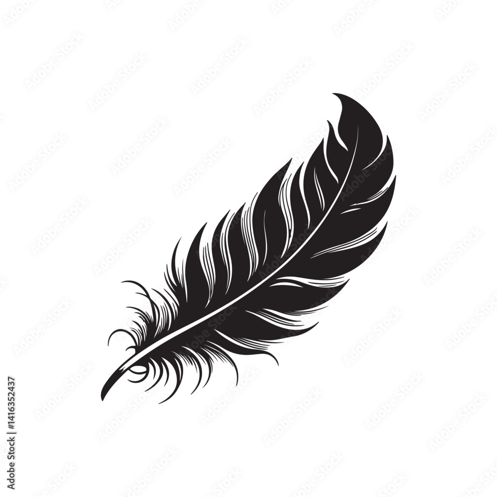 Obraz premium Fluffy feather silhouette
