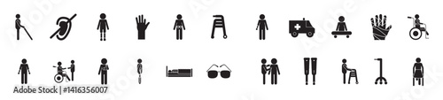 Disability icon set