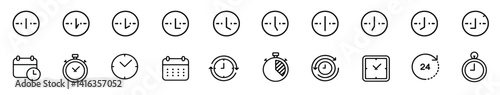 time and clock icons vector design