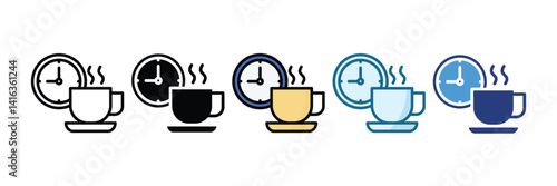 Break Time Icon Set Multiple Style Collection