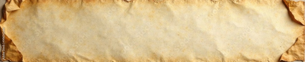 Fototapeta premium Weathered newspaper page with aged fold lines and creases, sepia tone, worn texture, weathered, creased