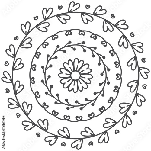 Cute floral border doodle