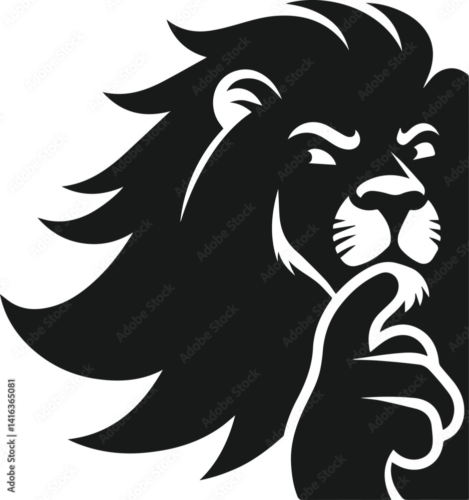 Obraz premium Vector silhouette of a lion