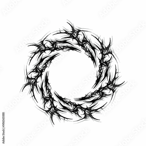 Neo tribal spiral emblem with sharp and intricate linework. Perfect for streetwear, stickers, and edgy digital or print designs. clean vector isolated on white background