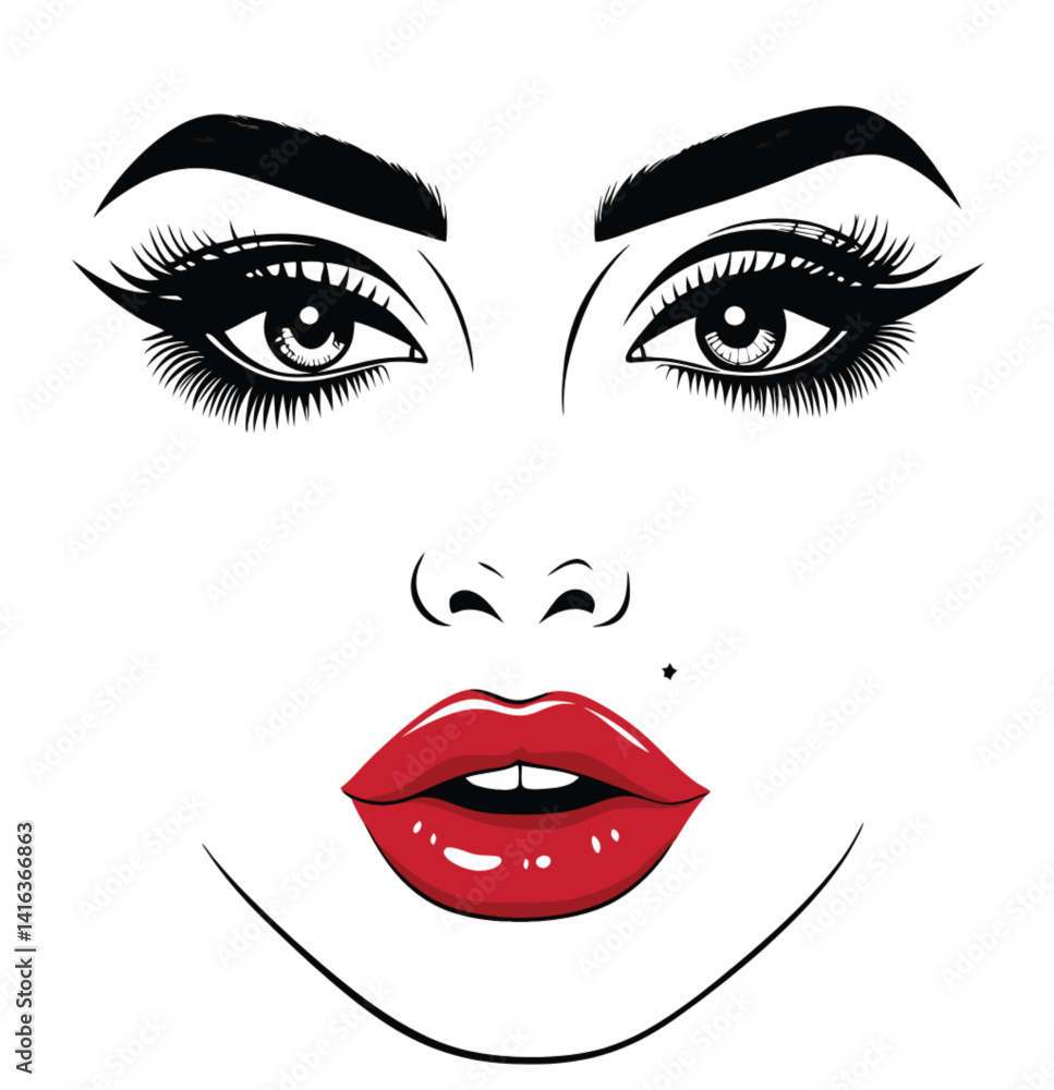 vector illustration of a woman face vector illustration of a woman face