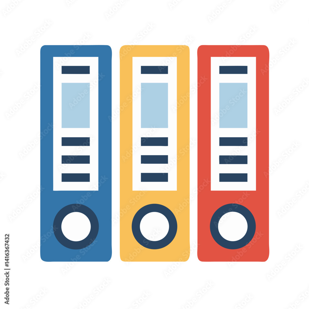 File Binders Icon Representing Organized Documents and Filing System File Binders Icon Representing Organized Documents and Filing System