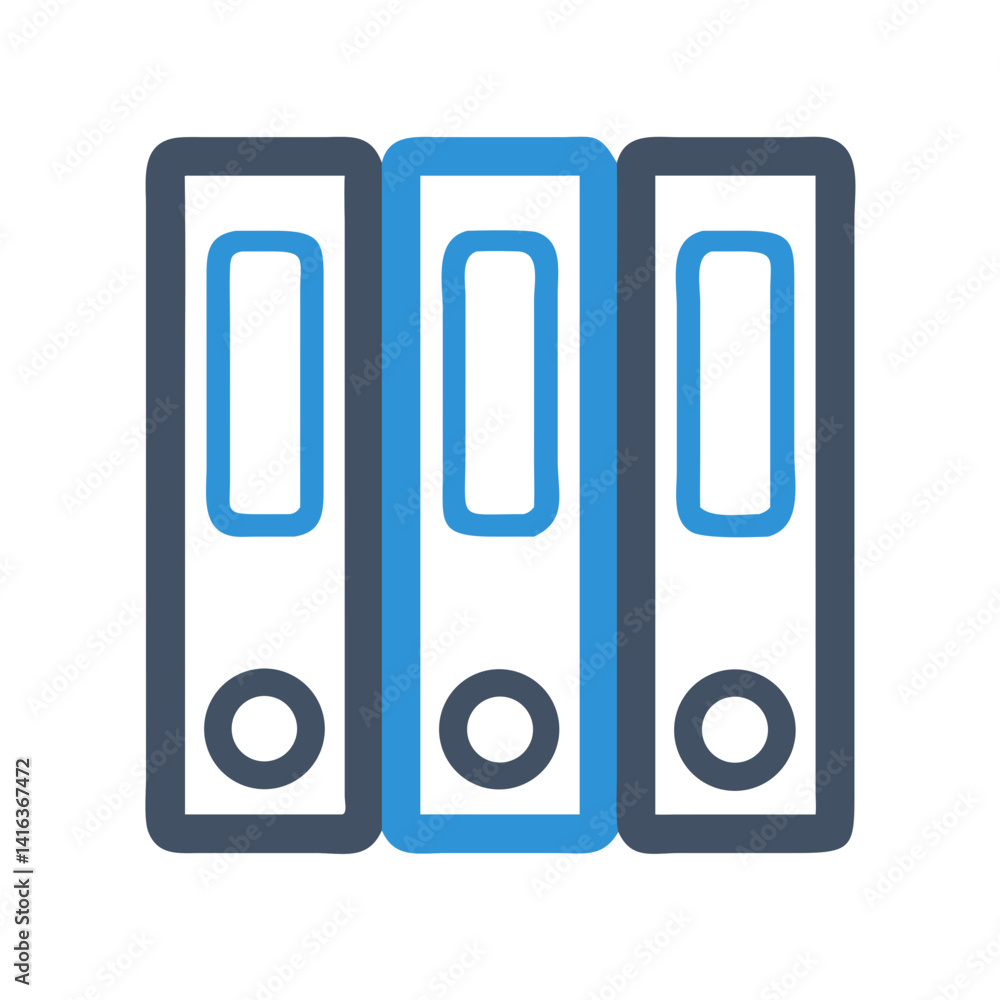File Binders Icon Representing Organized Documents and Filing System File Binders Icon Representing Organized Documents and Filing System