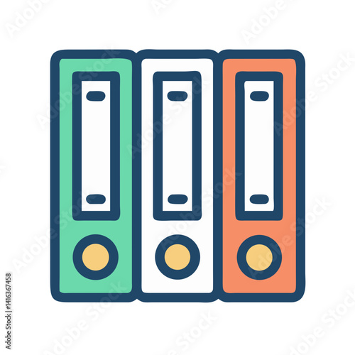 File Binders Icon Representing Organized Documents and Filing System