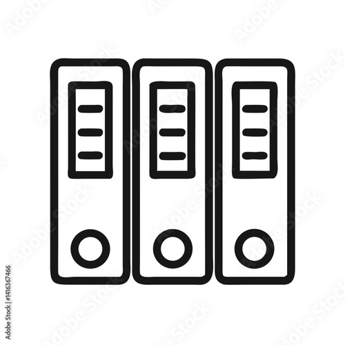 File Binders Icon Representing Organized Documents and Filing System
