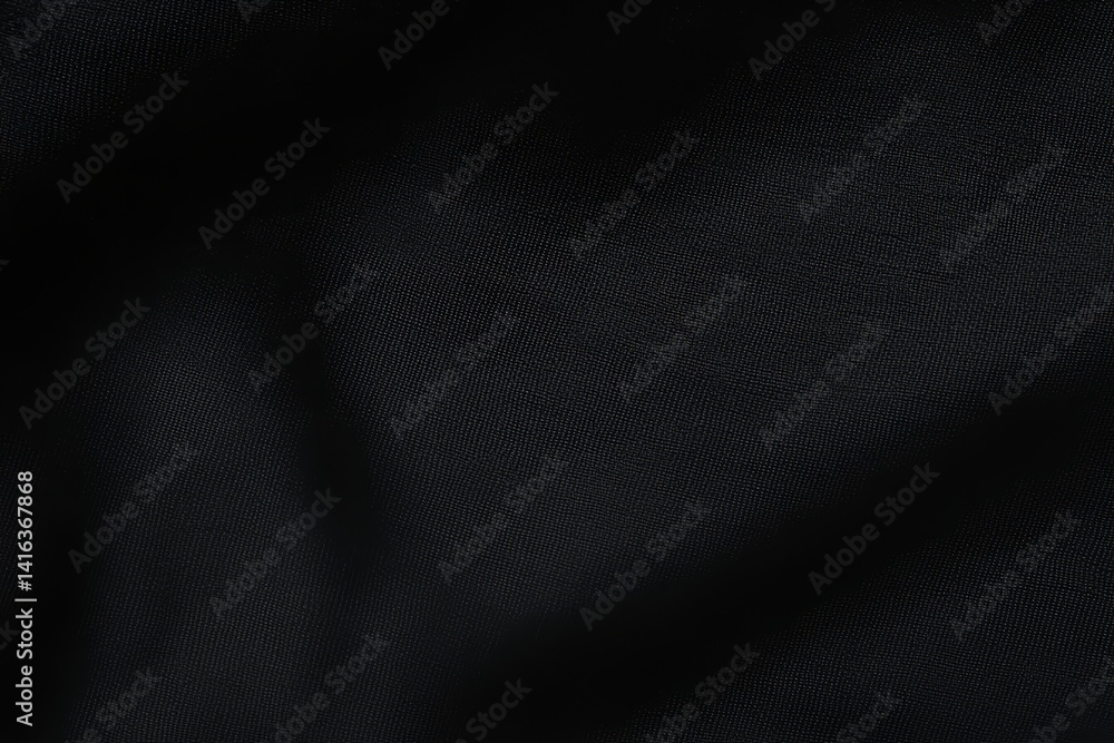 Fototapeta premium Abstract Fabric Texture: A close-up shot of dark fabric with subtle folds and shadows, creating a rich, textured aesthetic. 