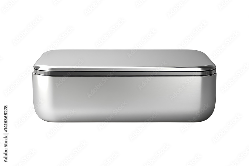 Fototapeta premium Sleek silver UV sterilizer box modern design perfect for sanitizing personal items on the go featuring a seamless polished finish with a on transparent background
