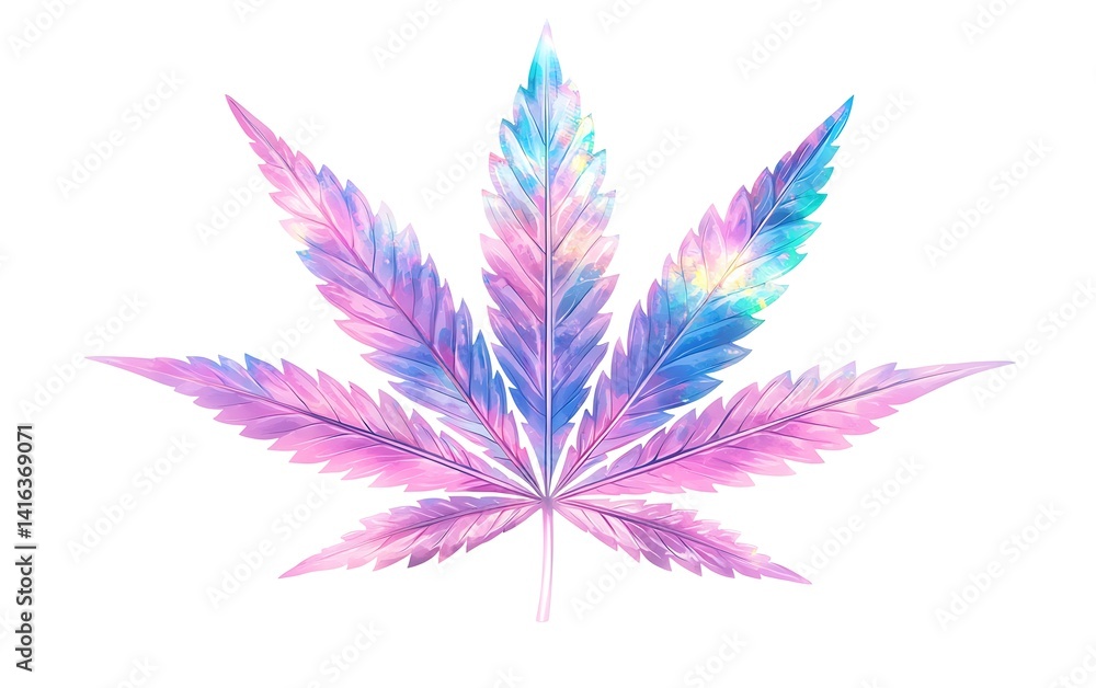 Fototapeta premium Psychedelic Cannabis Leaf