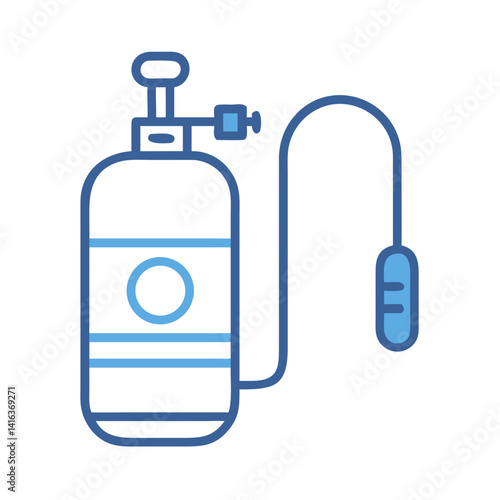 Oxygen Tank Icon Representing Breathing Support and Medical Respiratory Aid