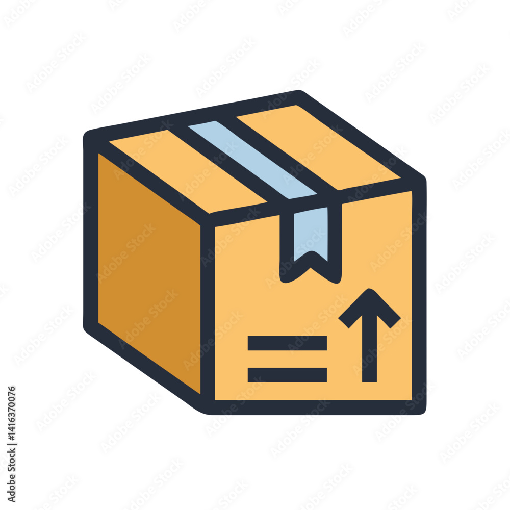 Shipping Box Icon Representing Package Delivery and Logistics Service Shipping Box Icon Representing Package Delivery and Logistics Service