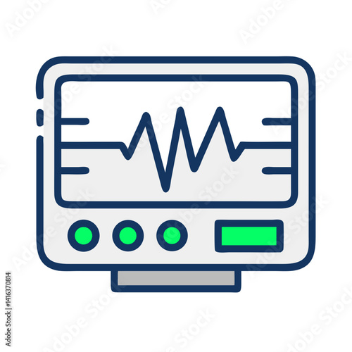 Vital Signs Monitor Icon Representing Health Monitoring and Medical Diagnostics