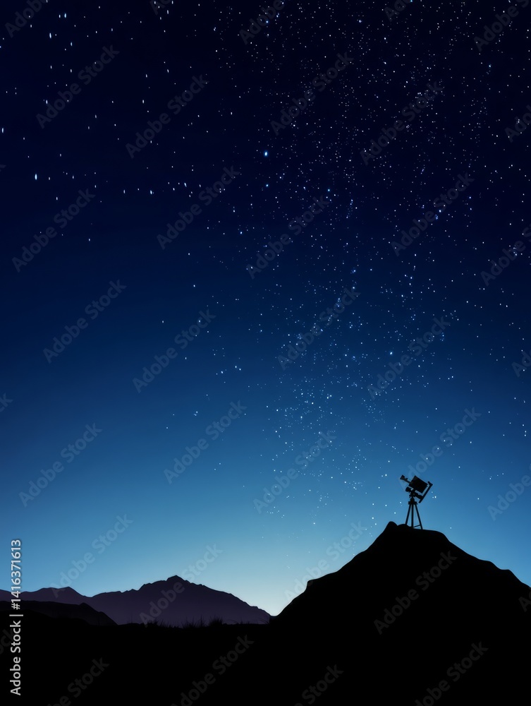 Silhouette of Space Observatory Under Starry Night Sky Silhouette of Space Observatory Under Starry Night Sky