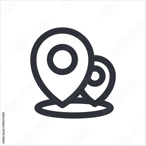 An icon that represents several locations or sites, ideal for use in projects involving multiple destinations.