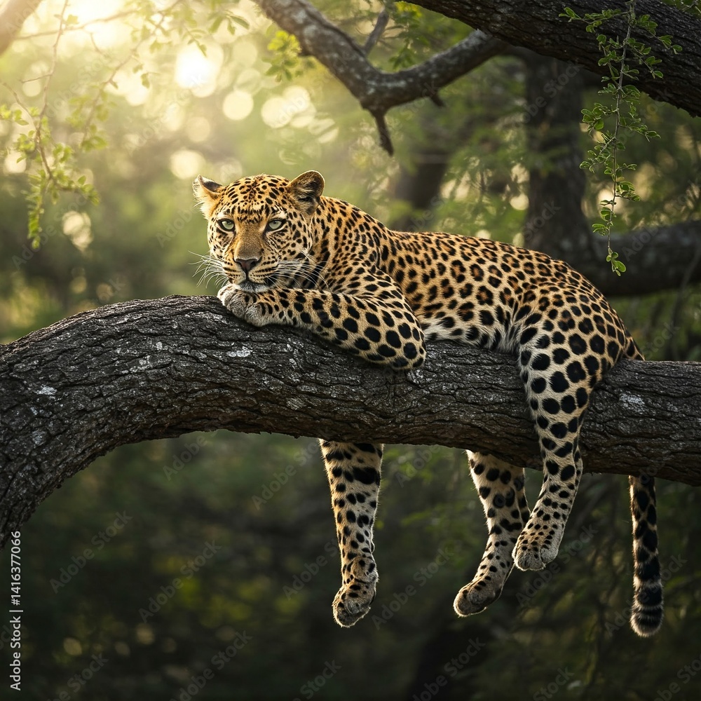 Obraz premium leopard in the tree