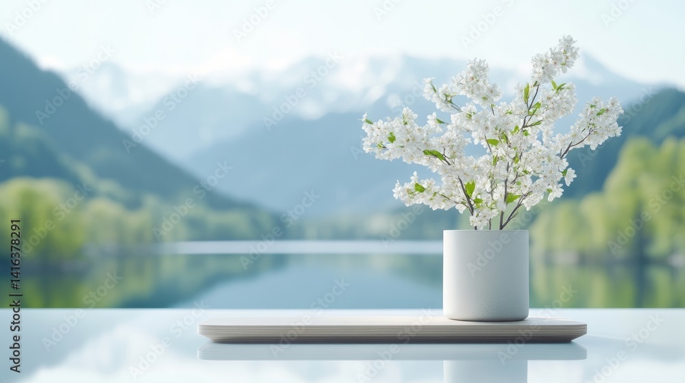 Fototapeta premium Tranquil Spring Scene with Blossoms