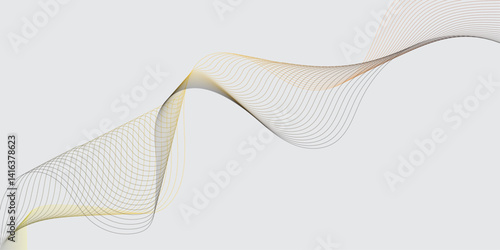 Abstract blue wave background pink ribbon isolated on white
