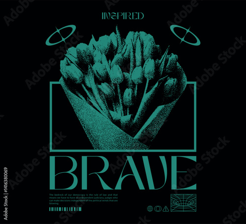 Vector illustration of roses with slogan artwork, retro and modern, streetwear graphic design for t-shirt print design template.
