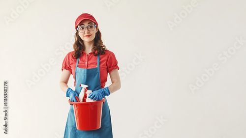 Professional Housecleaner at Work