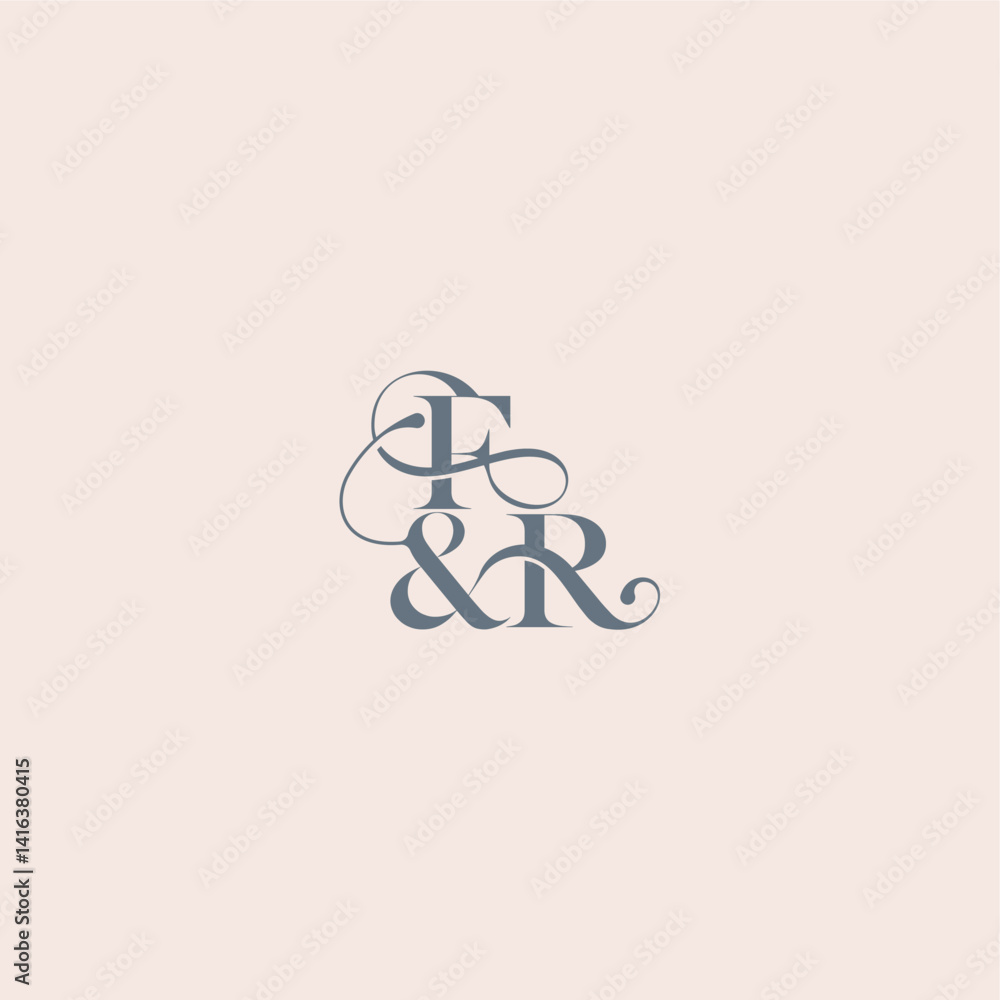 bold serif initial calligraphy FR elegant and luxury concept wedding concept monogram letter bold serif initial calligraphy FR elegant and luxury concept wedding concept monogram letter
