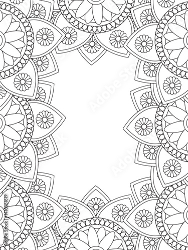 border flower coloring pages for kids