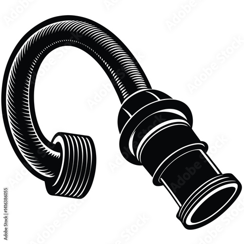 Isolated Firefighter Fire Hose Coupling on White Background