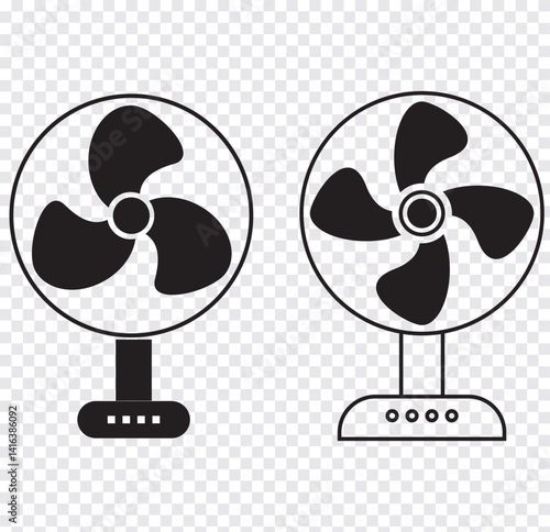 Table fan icon. Table fan icon isolated on white background. Vector illustration.